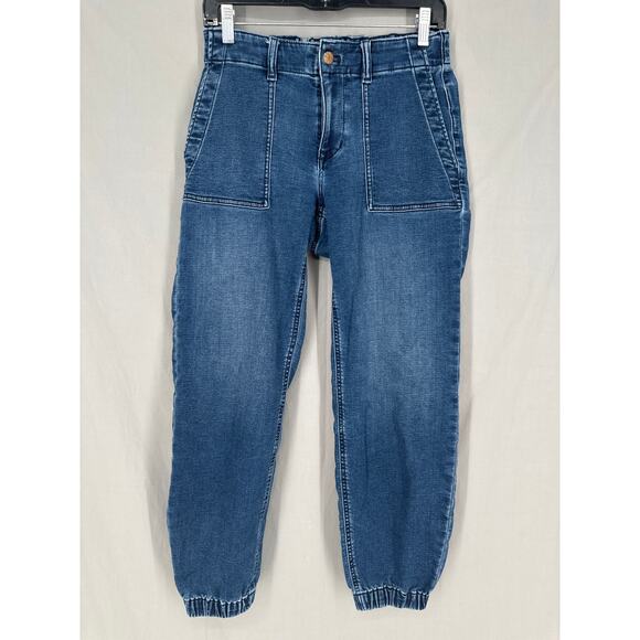 J Crew Jeans Womens 26 Blue Denim Utility Jogger Pants Stretch Comfy Casual - Picture 6 of 9